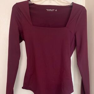 Abercrombie & Fitch Maroon Long Sleeve Bodysuit